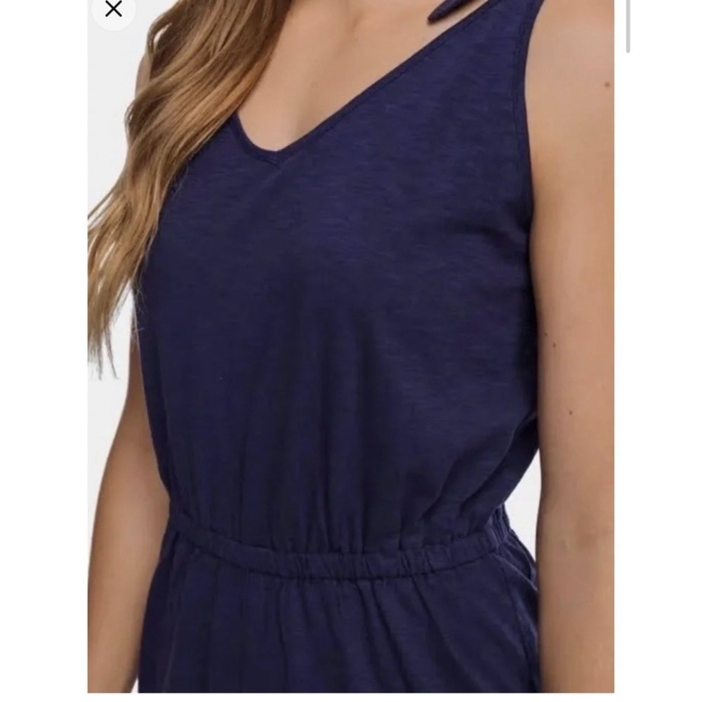 Southern Tide Tillie Sun Farer Romper Tie Shoulder Navy Women's Small NWT